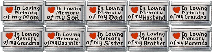 10 IN MEMORY LONG HEART LINKS