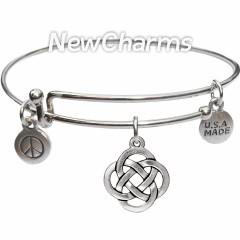 Bangle Bracelet with JT179 Open Celtic Knot
