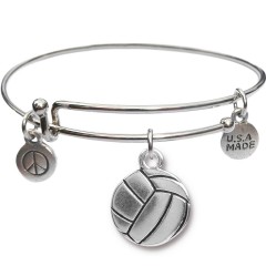 Silvertone Bangle Bracelet and Volleyball JT316