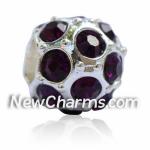 Purple Stones Euro Bead