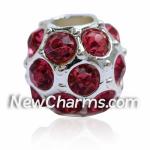 Pink Stones Euro Bead