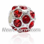 Red Stones Euro Bead