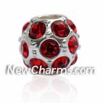 Red Stones European Bead