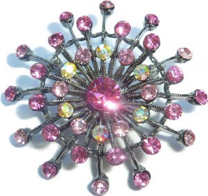 P313 - Pink Stone Firework Brooch