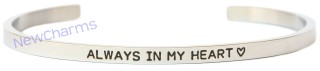 CB101 Always in my Heart Cuff Bangle Bracelet