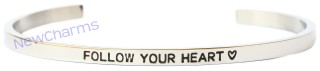 CB107 Follow Your Heart Cuff Bangle Bracelet