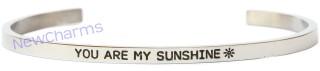 CB113 You Are My Sunshine Cuff Bangle Bracelet