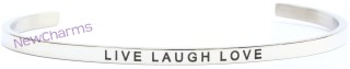 CB122 Live Love Laugh Cuff Bangle Bracelet