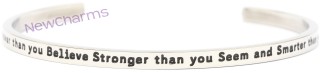 CB134 You Are Braver Than You Believe Cuff Bangle Bracelet