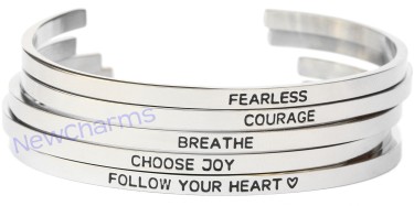 Bangle Bracelet with JT134 Silver Butterfly