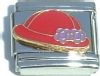 CL2125 Red Hat with Purple Flowers Italian Charm