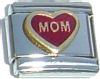 CT1076red Mom on Red Heart Italian Charm