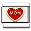 CT1076red Mom on Red Heart Italian Charm