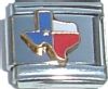 CT1104 State of Texas Red White Blue Italian Charm