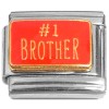 CT1147 Number One Brother Red Italian Charm