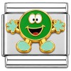 CT8076 Smiling Green Candy Face Italian Charm
