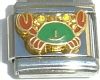 CT1183green Crab in Green Italian Charm