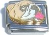CT1281 Bull Dog Tongue Out Italian Charm