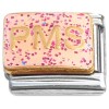 CT1291pink PMS Pink Glitter Italian Charm