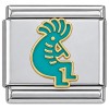 CT1305teal Kokopelli in Teal Italian Charm