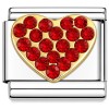 CT1328 Red Bling Heart Italian Charm