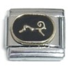 Pisces Zodiac on Black Italian Charm