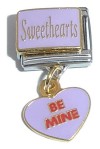 CT1485purple Be Mine Dangle Purple Italian Charm