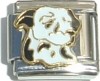 CT1503 Dog White and Black Italian Charm
