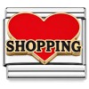 CT1803 Shopping Red Heart Italian Charm