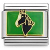 CT1830K Black Horse Head Italian Charm