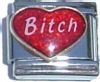 CT1928 Bitch Red Heart Italian Charm