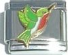 Hummingbird (green, white, and red)