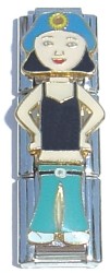 CT1949k Tank Top Girl Dark Hair Triple Italian Charm