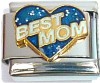 CT1978BW Best Mom on Blue Heart with White Letters