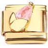 CT2062 Pink Bling Flower Gold Base Italian Charm 