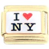 CT2063 I Love New York Gold Base Italian Charm 