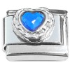 CT2152 Blue Heart Bling Italian Charm