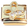 CT2202 Butterfly Bling Wing Gold Base Italian Charm