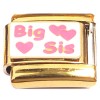 CT2209 Best Sis on Gold Base Italian Charms