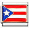 CT2311 Puerto Rico Flag White Star Italian Charm