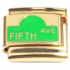 CT2327 Fifth Ave New York Goldtone Base Italian Charm