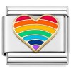 CT3057 Rainbow Heart Italian Charm