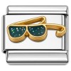 CT3060blue Sunglasses Blue Glitter Italian Charm