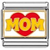 CT3098 Mom in Yellow on Red Heart Italian Charm