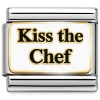 CT3655w Kiss the Chef on White Italian Charm.