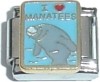 I Love Manatees Italian Charm