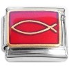 CT3873 Religious Christian Fish Red Italian Charm