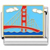 CT3923 Golden Bridge Red Color Italian Charm