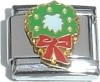 CT4034 Wreath Red Bow Italian Charm