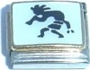 CT4061 Kokopelli Black on White Italian Charm